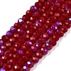 Electroplate Opaque Solid Color Glass Beads Strands EGLA-A044-P1mm-L02-1