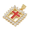 Religion Cross Brass Micro Pave Clear Cubic Zirconia Pendants CU-CBA83A6-03G-G-3