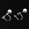 Resin Clip-on Earring Converter with ABS Plastic Imitation Pearl Beaded STAS-T064-02P-4