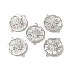 Brass Micro Pave Clear Cubic Zirconia Sun Connector Charms BSHE-Z003-09P-2