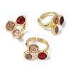 Natural Amethyst/Korean Jade/Agate Germ Cuff Rings RJEW-M076-05G-05-2
