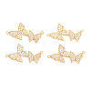 Rack Plating Brass Micro Pave Clear Cubic Zirconia Connector Charms KK-N233-195-1