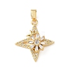 Brass Micro Pave Cubic Zirconia Rotating Pendants KK-M323-01B-G-1