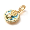 Brass Micro Pave Cubic Zirconia Pendents KK-R212-03G-04-2