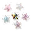 UV Plating Rainbow Iridescent Transparent Acrylic Beads OACR-C007-06-1