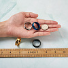 4 Colors Stainless Steel Grooved Finger Ring Settings STAS-TA0001-26E-14