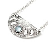 Alloy Moon Phase Pendant Necklace with Resin Beaded NJEW-G056-08AS-1