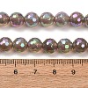 Electroplated Natural Agate Beads Strands G-B191-A07-8mm-03-5