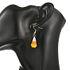 Halloween Glass Candy Corn Dangle Earrings EJEW-MZ00801-2