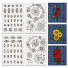 4 Sheets 11.6x8.2 Inch Stick and Stitch Embroidery Patterns DIY-WH0455-046-1