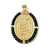 Brass with Glass or ABS Imitation Pearl Pendants KK-Z115-05G-2