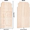 Natural Solid Wood Carved Onlay Applique Craft WOOD-FH0001-10-2