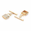 Brass Micro Pave Clear Cubic Zirconia Toggle Clasps KK-S356-724-2