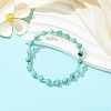 Natural Gemstone Hemimorphite & Non-magnetic Synthetic Hematite Beads Stretch Bracelets for Women Men BJEW-JB13679-2