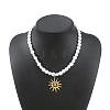 Alloy Textured Pendant White Plastic Pearl Heart Beaded Necklaces WGD8EA0-01-1