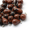 Teardrop Natural Mahogany Obsidian Pendants X-G-Q435-03-1