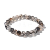 Natural Dragon Veins Agate Beaded Stretch Bracelets X-BJEW-Q692-02C-7