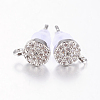 Brass Micro Pave Cubic Zirconia Stud Earring Findings ZIRC-E132-11B-P-1