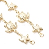 Summer Beach 304 Stainless Steel Turtle Starfish Link Chain Bracelet Making AJEW-JB01612-2