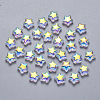 Transparent Spray Painted Glass Beads X-GLAA-R211-04-G05-1