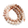 Natural Multi-Moonstone Beads Strands G-P503-8MM-04-3
