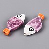 Hand Painted Fish Shaped Porcelain Beads PORC-N013-06L-2