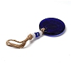 Flat Round with Evil Eye Lampwork Pendant Decoration HJEW-Z005-01A-3