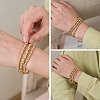 6Pcs Round Brass Beaded Stretch Bracelets for Women BJEW-SW00150-7