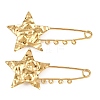 Textured Star 304 Stainless Steel Safety Pins Brooch Findings SA-CBA098D-16G-G04-1