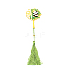 Panda Brass Bookmark with Tassel for Reader AJEW-WH0029-61-1