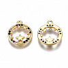 Brass Micro Pave Cubic Zirconia Charms KK-Q277-074-NF-3