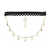 Brass Sun Moon Star Tassel Thigh Leg Chains AJEW-AN00637-01-3
