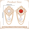 2Pcs 2 Colors Flower ABS Plastic Imitation Pearl Brooches JEWB-CP0001-57-2