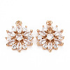 Rack Plating Brass Micro Pave Clear Cubic Zirconia Pendants KK-T060-43-RS-2