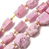 Electroplated Natural Druzy Agate Beads Strands G-R012-A02-05-1