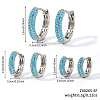 Elegant Brass Pave Cubic Zirconia Hoop Earrings GU7152-4-1