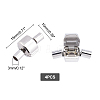 4Pcs 304 Stainless Steel European Clasps with Cord Ends STAS-DC0004-32-3