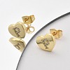 Rack Plating Brass Micro Pave Clear Cubic Zirconia Stud Earrings EJEW-K299-01G-P-2