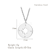 Fashionable 304 Stainless Steel Compass Pendant Necklaces for Women's Daily Wear YQ3893-1-2