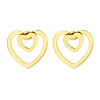 Ion Plating(IP) 304 Stainless Steel Heart Stud Earrings EJEW-C118-03A-1