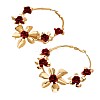 Rose Flower Alloy Hoop Earrings FS-WG9017A-01-6
