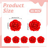 40Pcs Synthetic Coral 3D Flower Rose Carved Beads CORA-HY0001-03-2