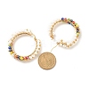 Glass Beads Braided Big Hoop Earrings EJEW-JE04848-05-4