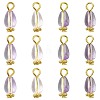 20Pcs 4 Colors Baking Paint Transparent Glass Pendants PALLOY-FS00074-1