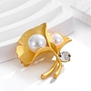 Leaf Zinc Alloy Rhinestone Brooches PW-WG93FBE-01-5