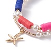 Polymer Clay Heishi Beads Stretch Bracelets Set BJEW-TA00037-6