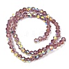 Electroplate Transparent Glass Beads Strands EGLA-K015-18E-2
