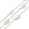 304 Stainless Steel Cable Chains with Dyed Shell Beads STAS-B067-03P-02-1