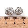 Brass Micro Pave Clear Cubic Zirconia Beads KK-S389-15P-3