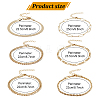 6Pcs 6 Style Brass Twist Rope & Figaro & Paperclip & Curb Chain Bracelets Set for Women BJEW-AN0001-10-2